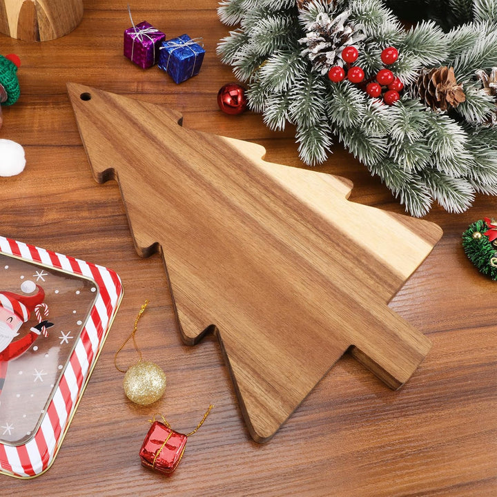 Holzbrett Weihnachten Gross Weihnachtsteller, Weihnachtsbaum Schneidebrett Charcuterie Board Dekorat