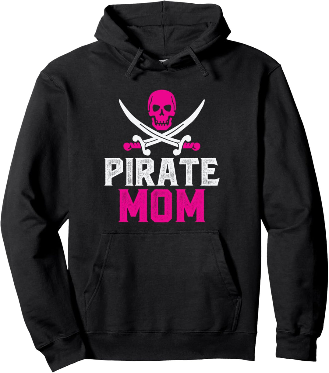 Mom Pirate Grafik-Zitat Pullover Hoodie