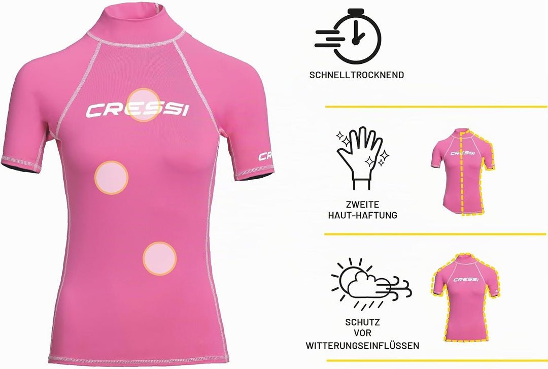 cressi Lady Rash Guard – Schützender Rashguard Damen Kurze oder Langen Ärmel für Sup und Wassersport