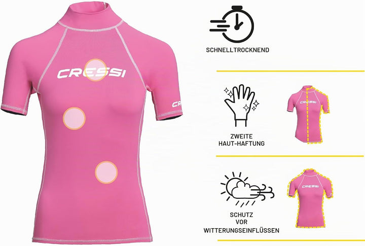 cressi Lady Rash Guard – Schützender Rashguard Damen Kurze oder Langen Ärmel für Sup und Wassersport