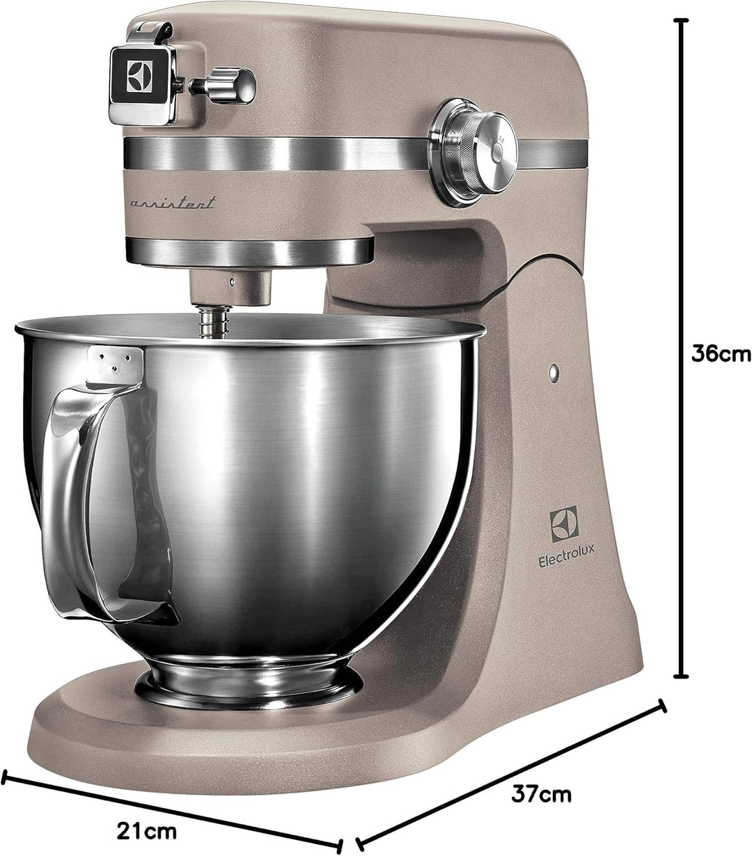 Electrolux EKM5570 Knetmaschine aus Edelstahl, Motor 1200 W und 10 Geschwindigkeiten, mit Schneebese