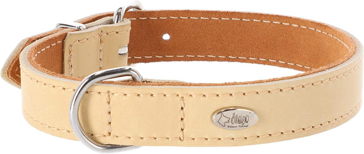 Dingo Hundehalsband aus weichem Leder mit Futter,gewachstem Leder Soft 40 mm x 70 cm Natur 11107 40m