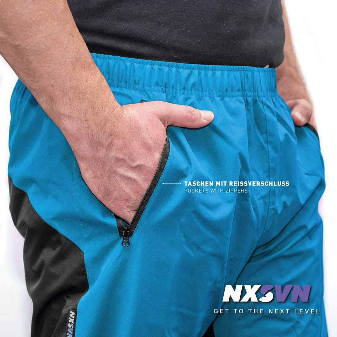 Rubberneck NXSVN Fahrrad Regenhose Atmungsaktiv, Reflektierend mit 3M Reflektoren S Blau, S Blau