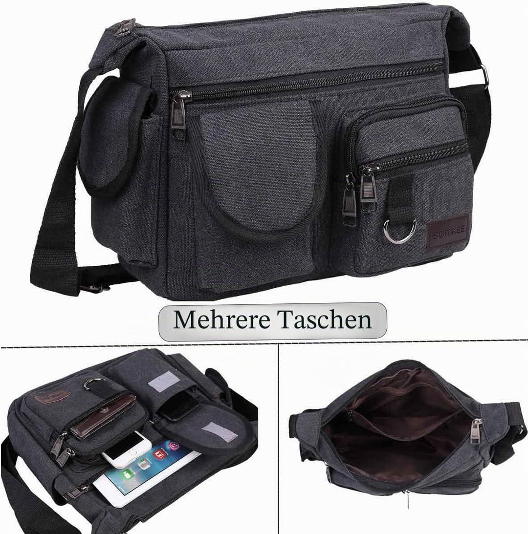 Umhängetaschen Herren Schultertasche Messenger Bag | Wasserdicht Schultertaschen Canvas Crossbody Ta