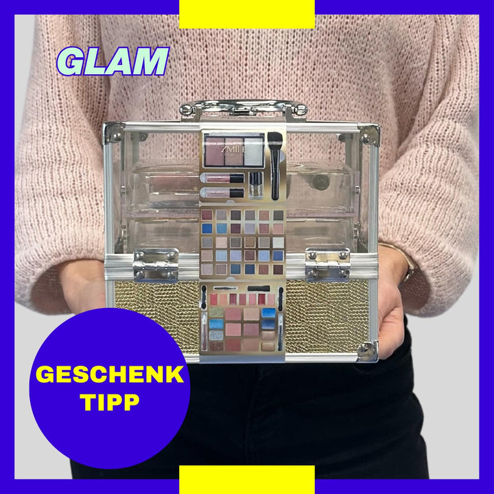 ZMILE COSMETICS Glam transparenter Kosmetikkoffer vegane Kosmetik mit Schminke - Make Up Set für unt