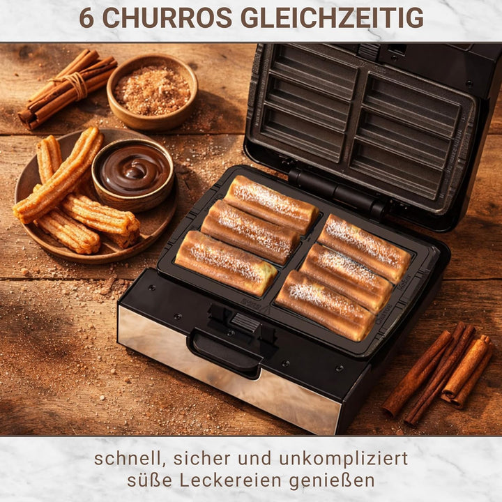 Syntrox Germany MM-1400W-Gusto-Churros Maker für 6 Churros - Mit Wechselplatten System