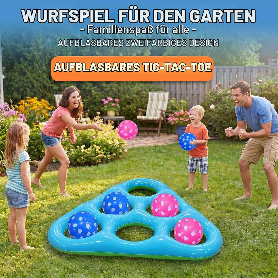 Aufblasbares Tic Tac Toe Pool Spiel, Grosses Schwimmendes Wurfspiel mit 6 Spielfiguren, Wasser Spiel
