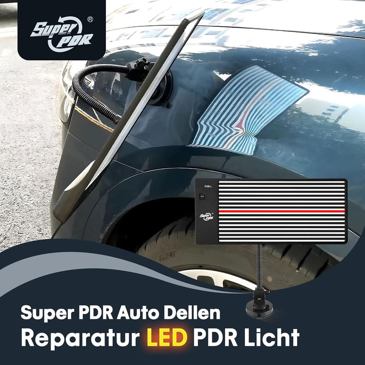 Super PDR Lampe Dellen Reparaturset Auto - LED Lichttafel Ausbeul-Werkzeug | USB und Batterie Dual-M