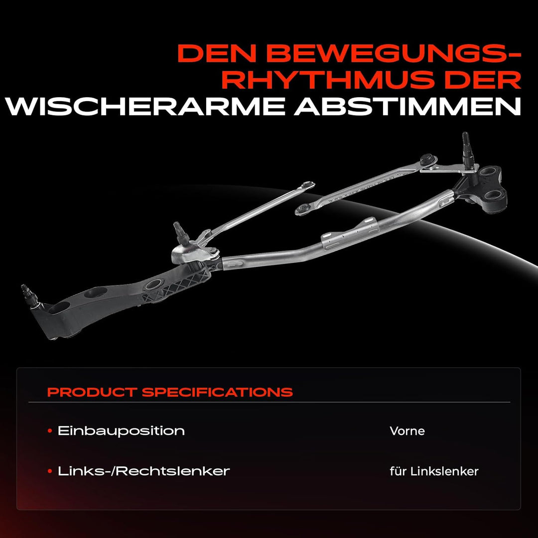 Frankberg 1x Scheibenwischer Wischergestänge ohne Motor Vorne Links oder Rechts Kompatibel mit 5er E