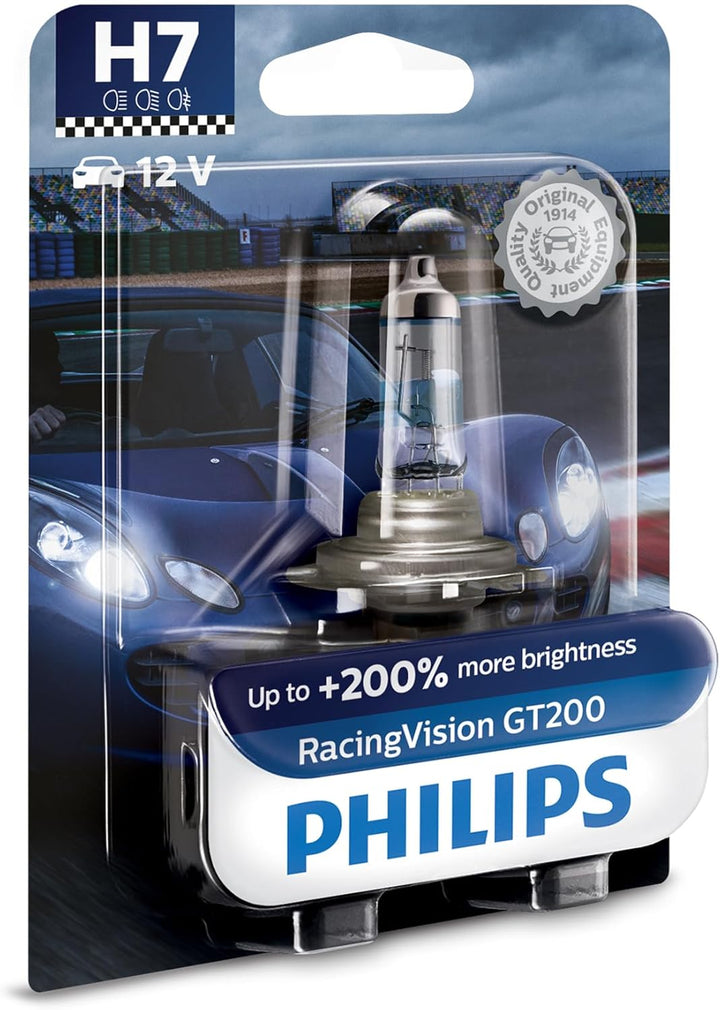 Philips RacingVision GT200 H7 Scheinwerferlampe +200%, Einzelblister 12972RGTB1 Single blister H7 Si