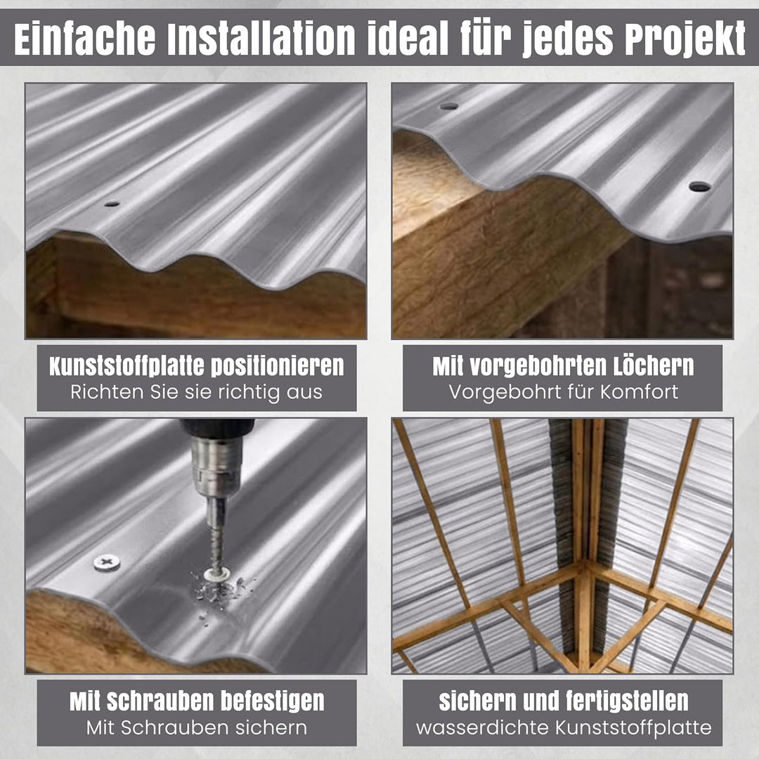 LP Projekt Wellplatten 90×117cm | Robust & wetterfest Wellplatten Dach Kunststoff für Garten & Terra