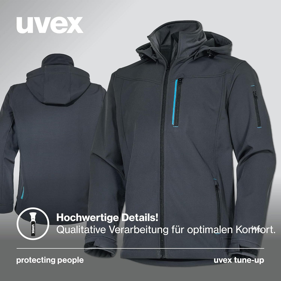 uvex tune-up Softshell-Arbeitsjacke - für Herren - Outdoorjacke 3XL Blau, 3XL Blau