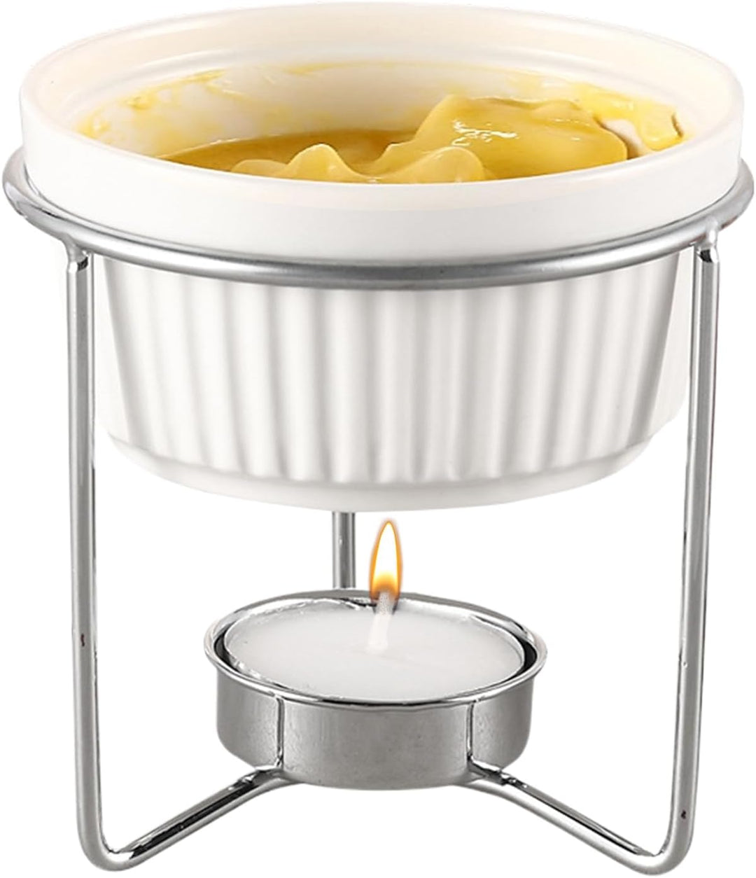 Keramik-Fondue-Wärmer – Buttertopf-Set, Küchenzubehör mit tragbarem Design, Kochzubehör mit leicht z