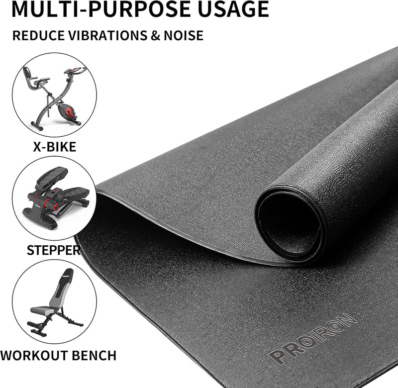 PROIRON Bodenschutzmatte Fitnessgerät, Bodenschutzmatte Fitness 5mm Dicke, Laufband Matte Schutzmatt