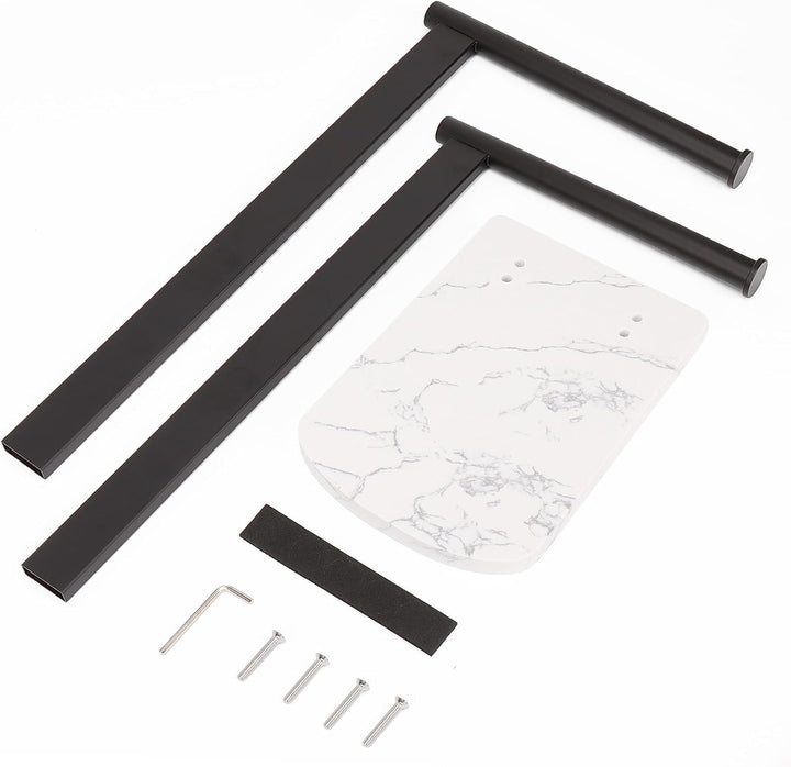 NearMoon Handtuchhalter mit ausbalancierter Marmor-Basis, freistehender L-förmiger Handtuchring aus