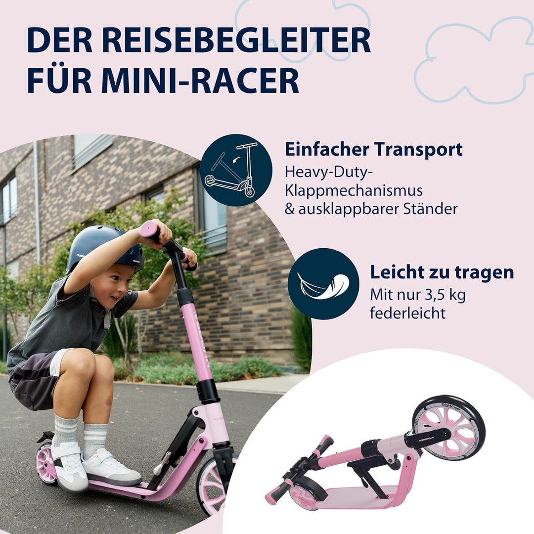 HUDORA BigWheel® 180 Advanced Junior - Hochwertiger & sicherer Kinder Roller ab 3 Jahre - Zusammenkl