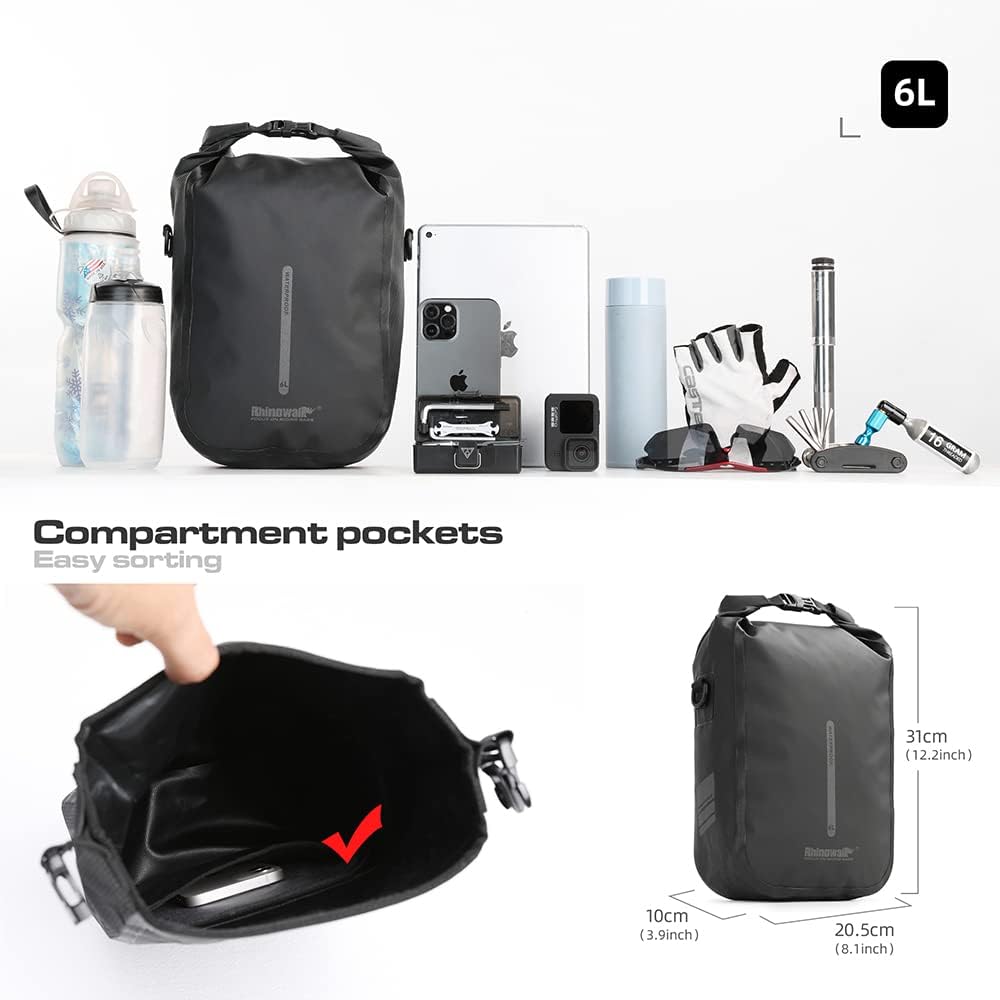 Rhinowalk Fahrradtasche, Gepäckträgertasche, wasserdicht, Fahrradtasche für Gepäckträger, Satteltasc