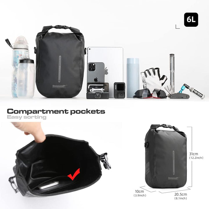 Rhinowalk Fahrradtasche, Gepäckträgertasche, wasserdicht, Fahrradtasche für Gepäckträger, Satteltasc