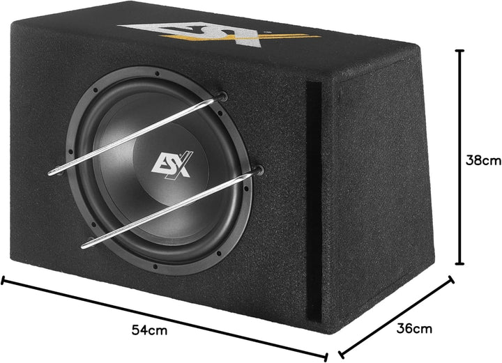ESX HXB12R - 30 cm (12“) Bassreflex-Box aus massivem MDF | 140 bis 141 dB Schalldruck möglich (im Fa