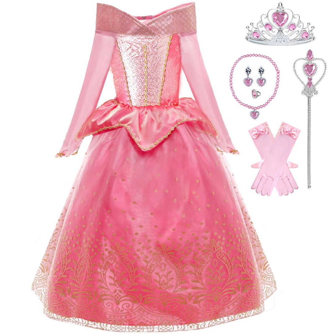 Tyidalin Mädchen Prinzessin Aurora Kleid Kinder Dornröschen Kostüm Geburtstag Party Weihnachten Hall
