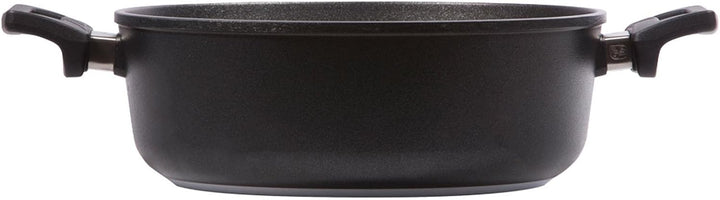 Eurolux Guss-Kasserolle Ø 20 cm Set mit Deckel aus Glas - flache runde Universal Bratenkasserolle 3