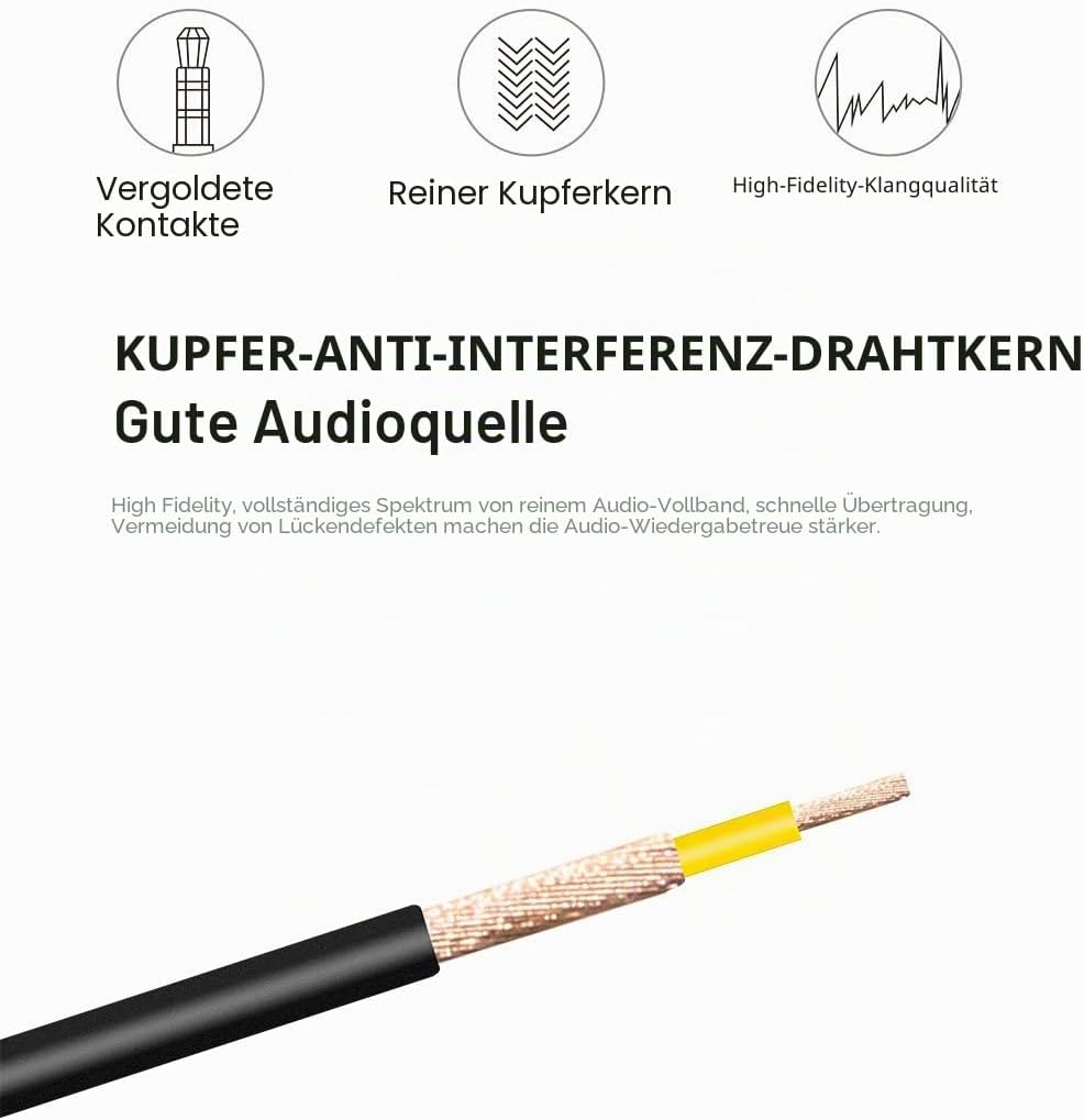 QiCheng & LYS Av camcorder video kabel, 3,5 mm Stecker auf 3 RCA Stecker Stereo Audio Video AUX Kabe