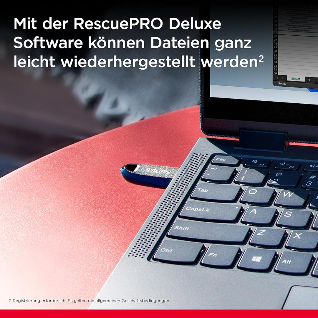 SanDisk Ultra Curve 3.2 Flash-Laufwerk 128 GB (bis zu 100 MB/s Lesen, RescuePRO Deluxe-Software, Sch