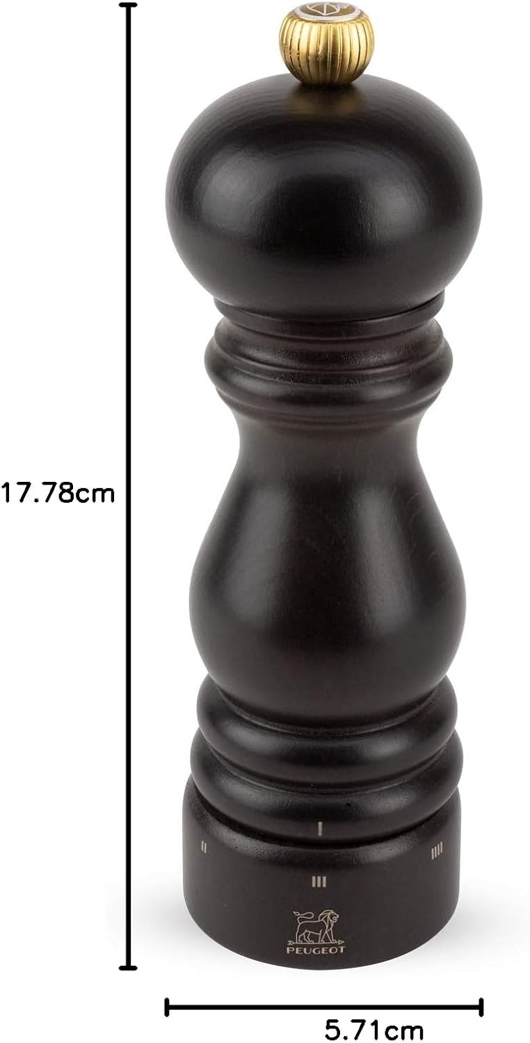 Peugeot Paris Manuelle Salzmühle, Mahlgradeinstellung u'Select, Höhe: 18 cm, Holz, Braun, 23478 Salz