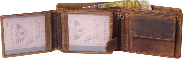 Greenburry Vintage Herren Geldbörse Braun 12,5x10,5x3cm Portemonnaie Geldbeutel