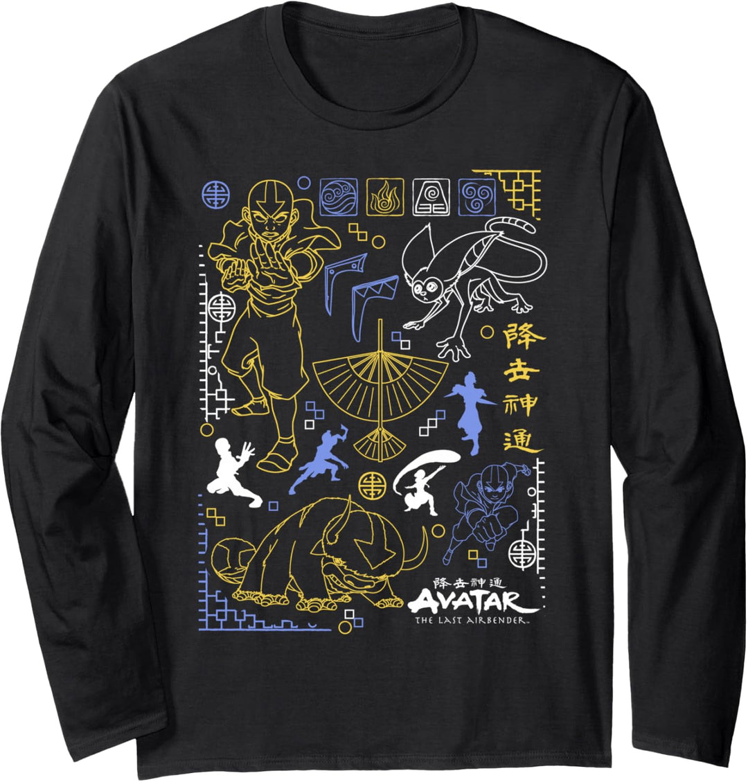 Avatar: Der Herr der Elemente Charakter Line Kunst Langarmshirt