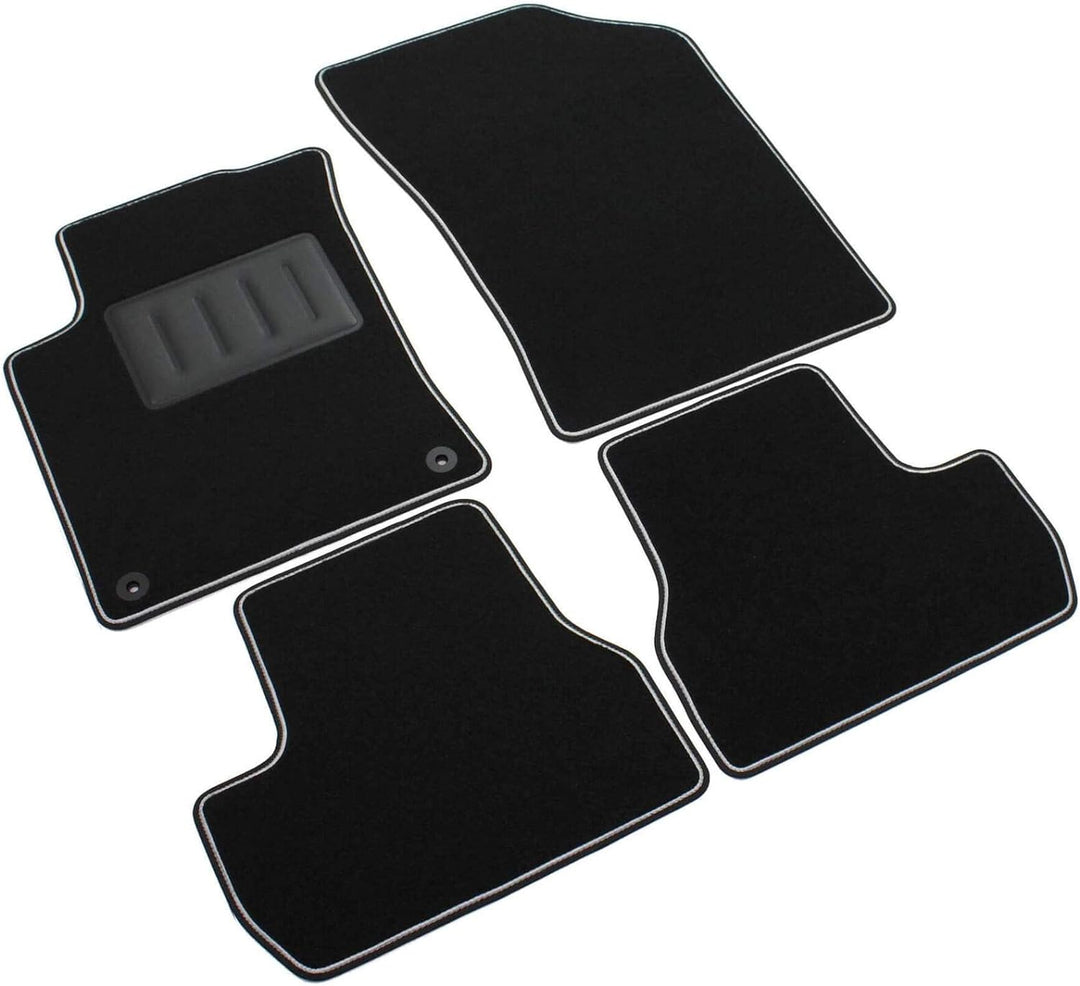 Das Teppich Auto, sprint00603, FuÃŸmatten Teppiche Schwarz rutschfest, verstÃ¤rkter Rand, zweifarbig
