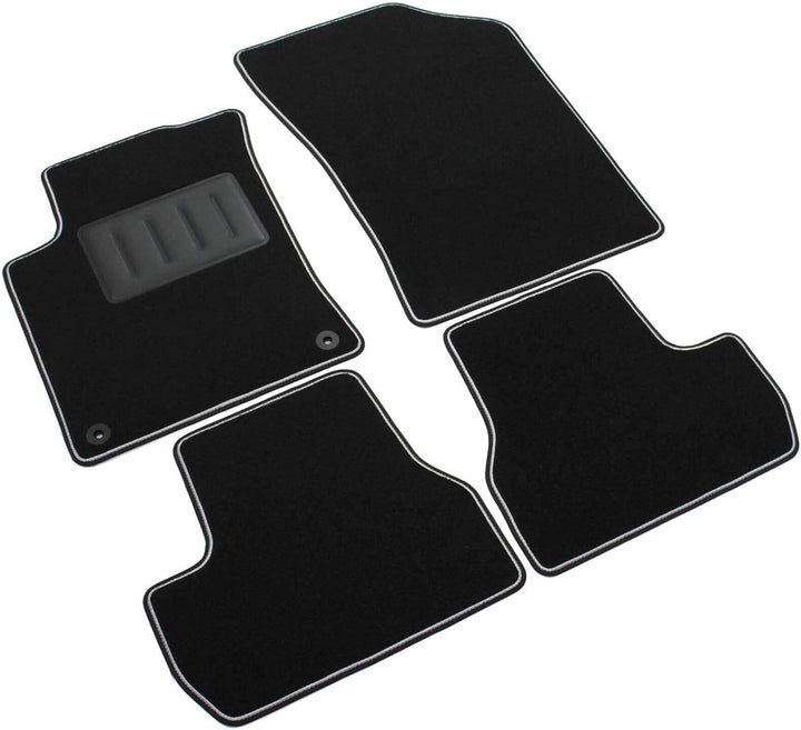 Das Teppich Auto, sprint00603, FuÃŸmatten Teppiche Schwarz rutschfest, verstÃ¤rkter Rand, zweifarbig