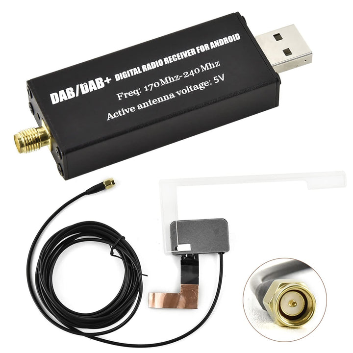 Hikity DAB+ Adapter Antennentuner für Autoradio Digital Empfänger Externe DAB Box Adapter Tuner Komp