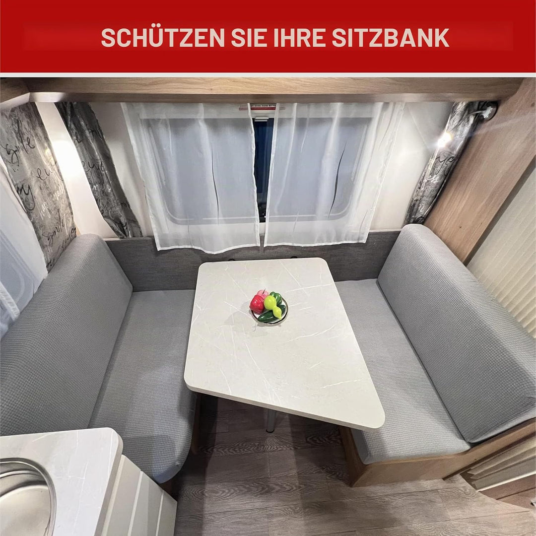 Dulepax Ersatz-Kissenbezüge für Wohnwagen-Dinette-Sitzbezüge, grau, dehnbarer Stoff, für Wohnmobile,