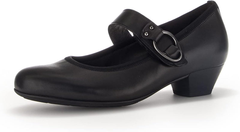 Gabor Damen Riemchen Pumps, Frauen Absatzschuhe,Komfortable Mehrweite (H) 37 EU Weit Schwarz 57, 37