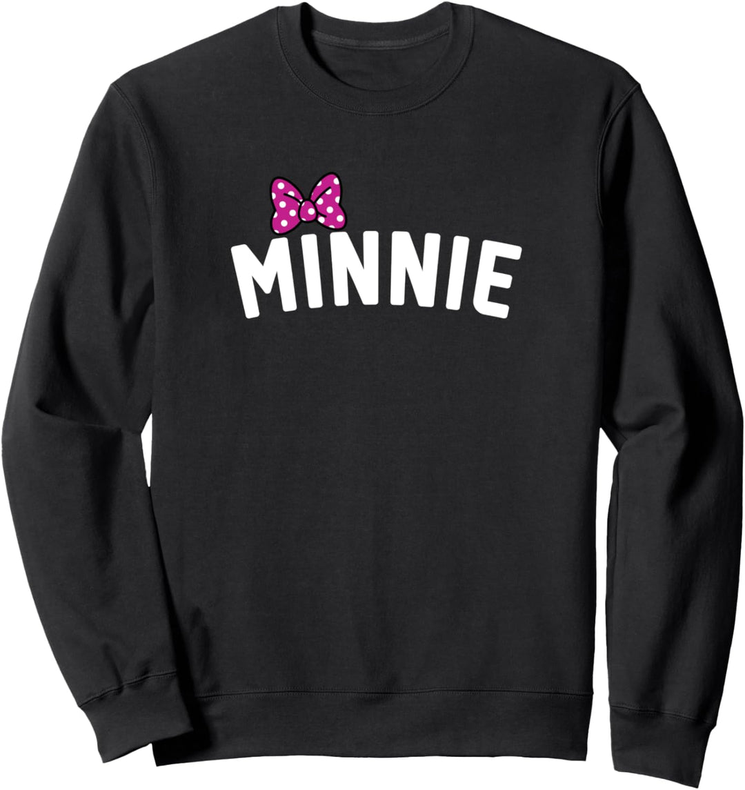 Disney Mickey And Friends Minnie Bow Text Sweatshirt