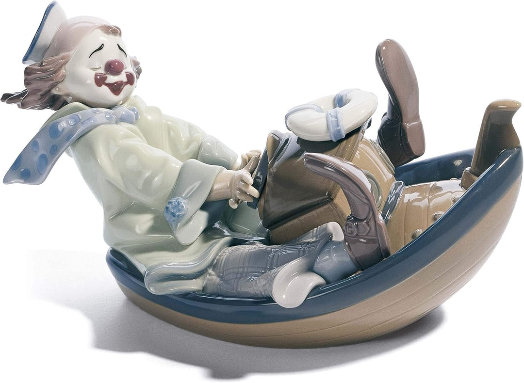 LLADRÓ Clown-Figur Verrückte Lokomotive. Clown. Porzellan.