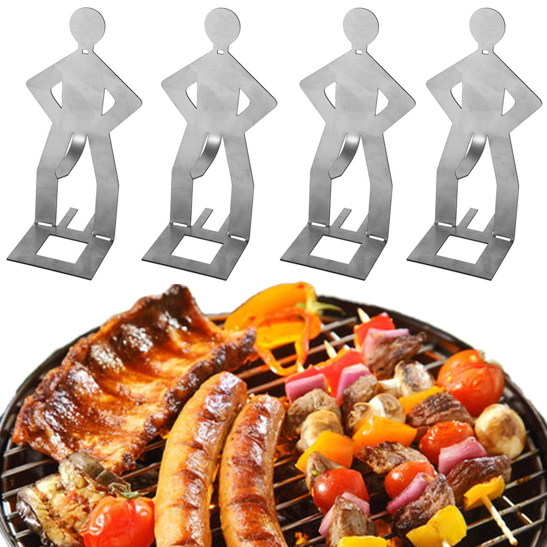 SEIWEI 4 Stück Grillwursthalter, Hot-Dog-Rack aus Edelstahl, Kochgerät für den Aussenbereich zum Gri