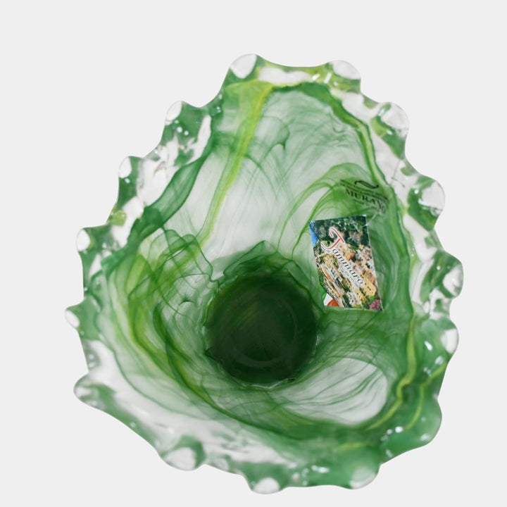 Grün Murano Glas Vase Milord Made in Italy