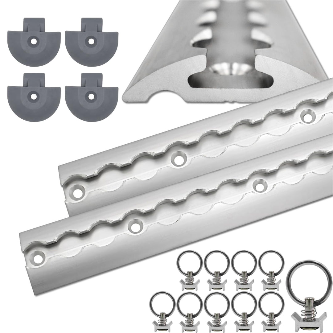 Airlineschiene 2 x 2 Meter im Set | Alu Airlineschienen | halbrund | Zurrschienen | für Anhänger, Wo