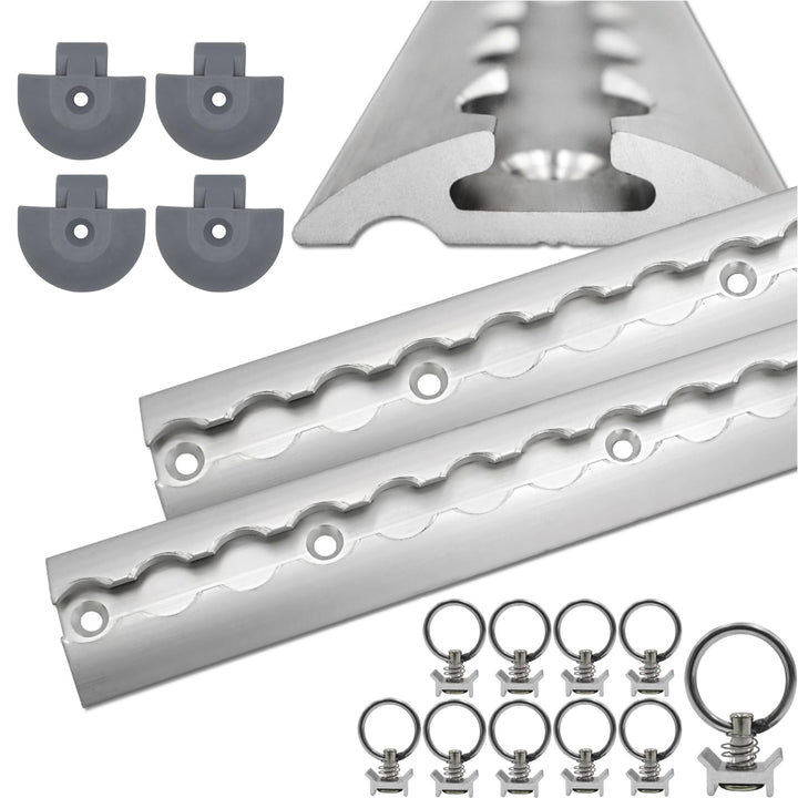 Airlineschiene 2 x 2 Meter im Set | Alu Airlineschienen | halbrund | Zurrschienen | für Anhänger, Wo