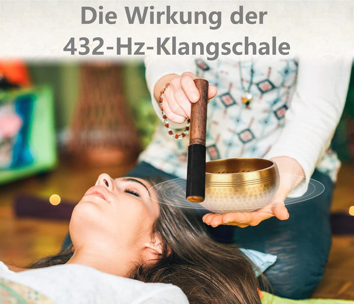 Tibetisches Klangschalen-Set, 100% handgefertigt in Nepal, Klangschale, Set für Meditation, Yoga, Ch
