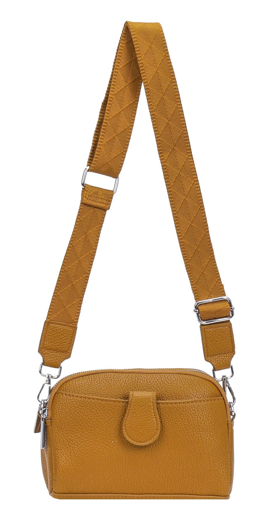 OBC Damen Tasche Crossbody Umhängetasche Bodybag Schultertasche Metallic Handytasche Crossover Kunst