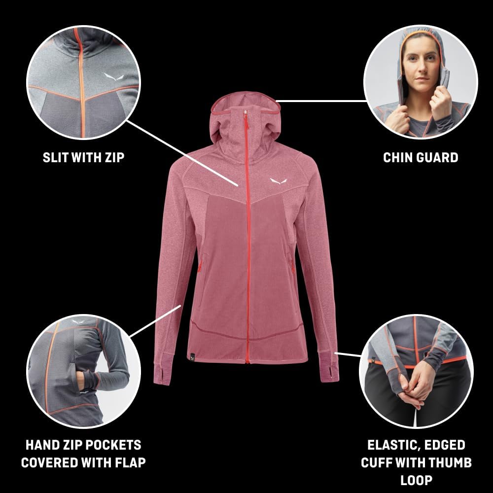 Salewa Damen Puez Hybrid Pl W Fz Hdy Softshelljacke, Navy Blazer Melange M
