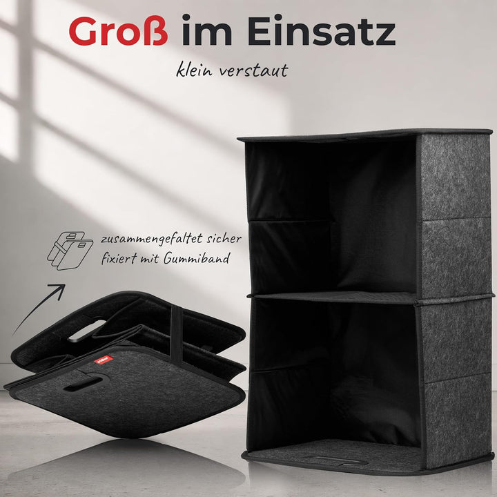 Achilles Auto-Faltbox XL - Filz-Kofferraumtasche Mit Grossem Stauraum - Einkaufstasche - Aufbewahrun