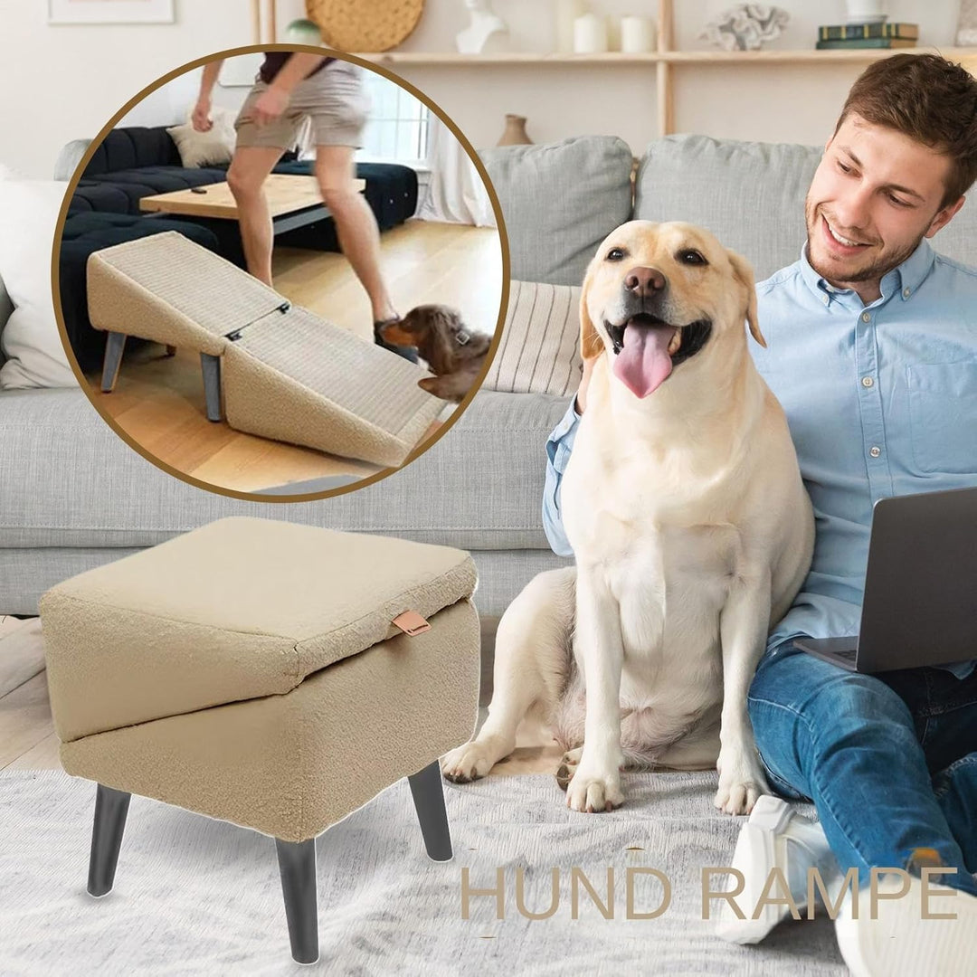 2025 Neue Geteilte Ottoman-Hunderampe, Faltbare, rutschfeste Haustiertreppe für Hunde und Katzen, le