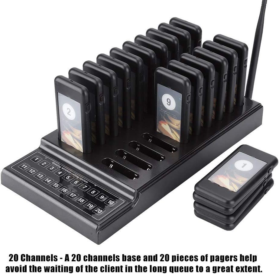 Sharainn Pager System Restaurant, Drahtloses Pager System 20-Kanal 433,92 MHz Wireless Gästerufsyste