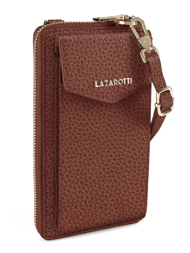 Lazarotti Bologna XL Leder Damen-Geldbörse &amp; Handytasche (2-in-1) | 16 Kartenfächer | zum Umhängen m