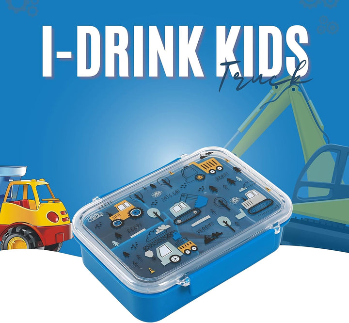 I-Drink Lunch Box - Lunch Box - Comedero con cubiertos para niños, pícnic, escuela con dibujos de in