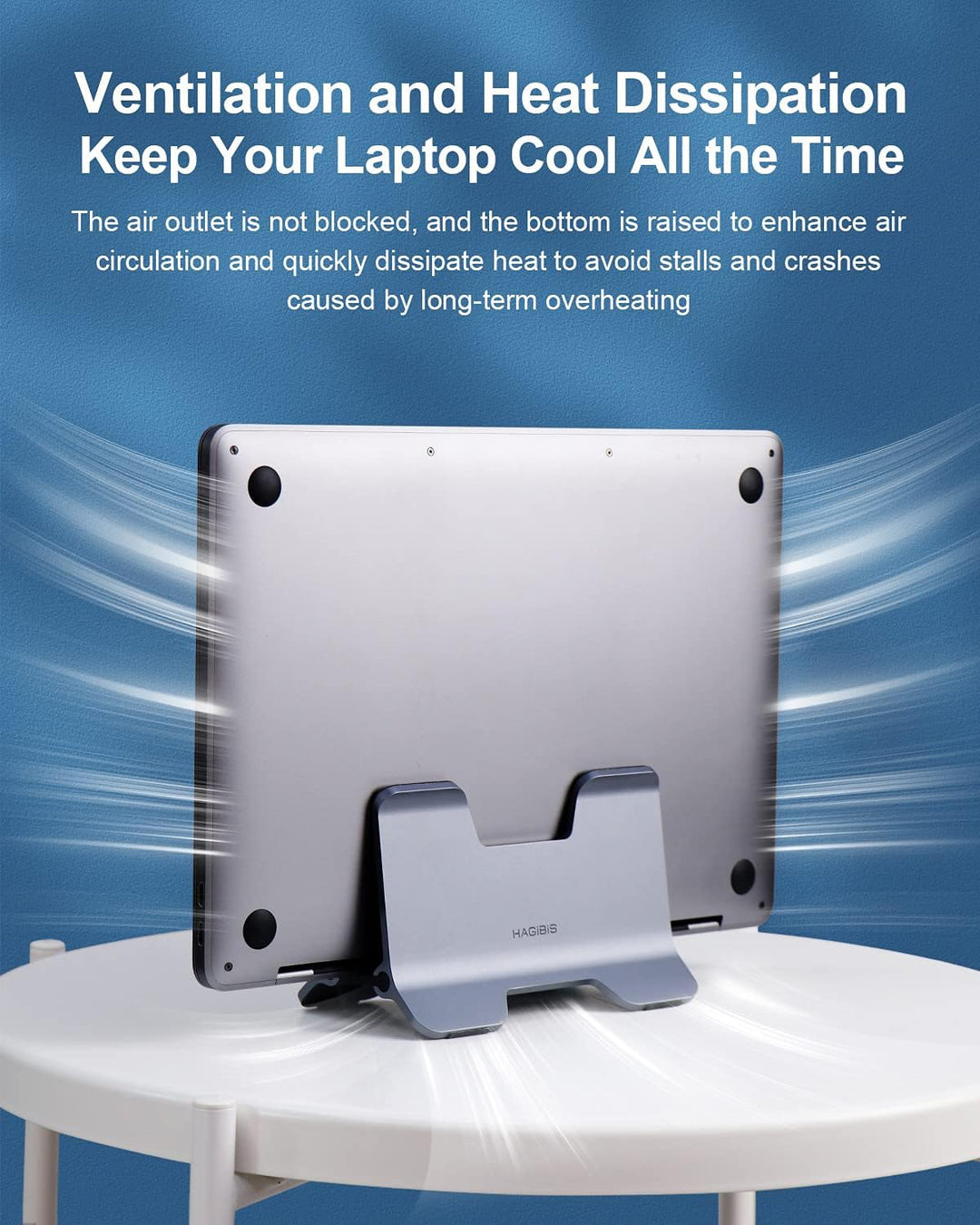 Hagibis Vertikaler Laptop Ständer, Notebook Ständer Verstellbarer, Platzsparender Halterung für MacB